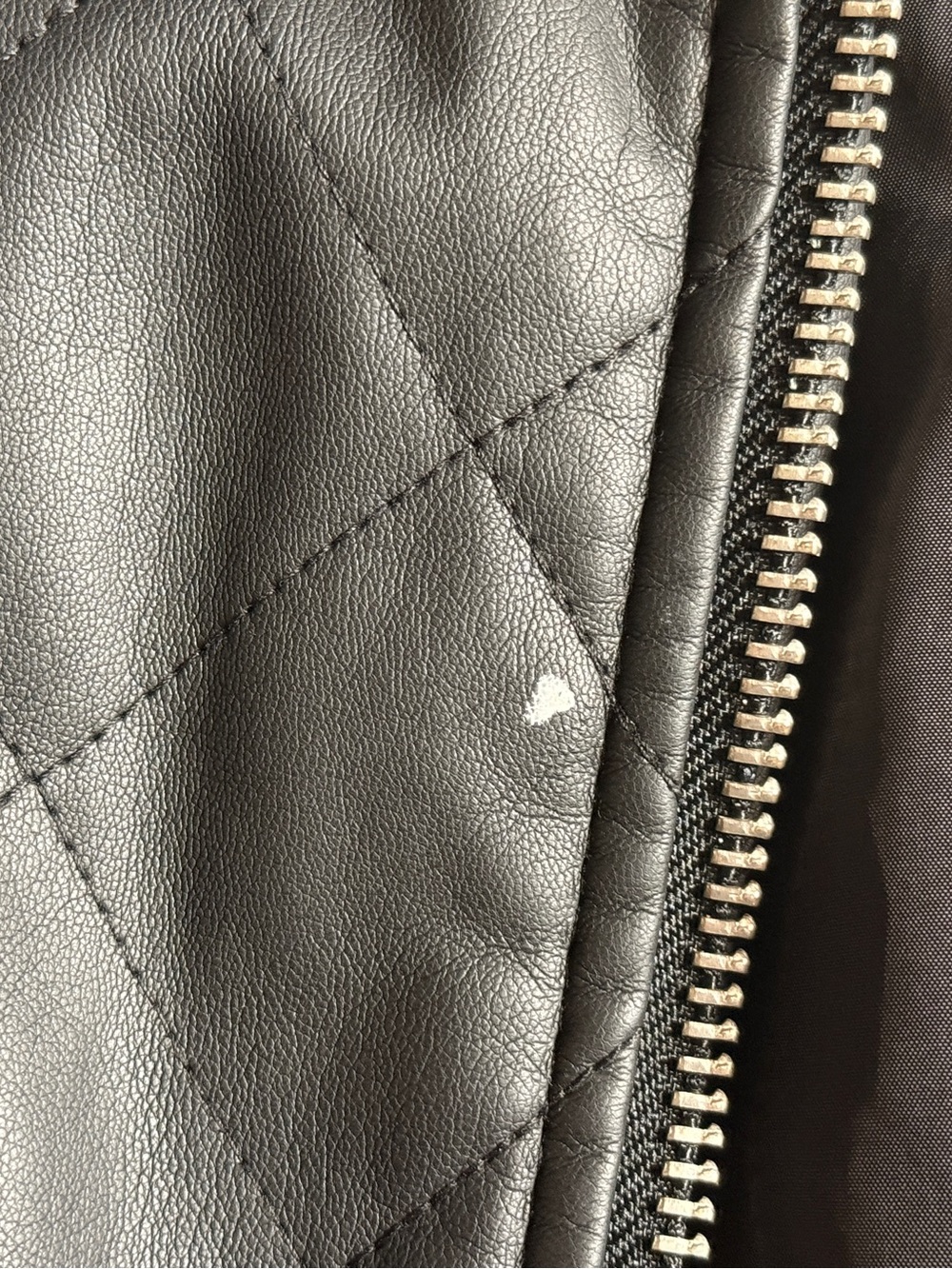 Black Faux-Leather Bomber Jacket - Picture 3 of 4